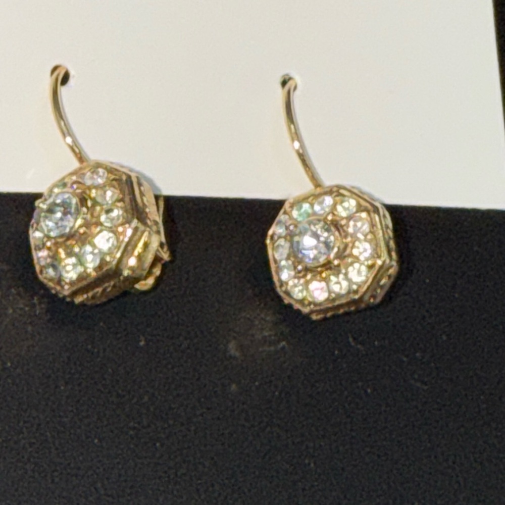 Elegant Gold Crystal CZ Earrings